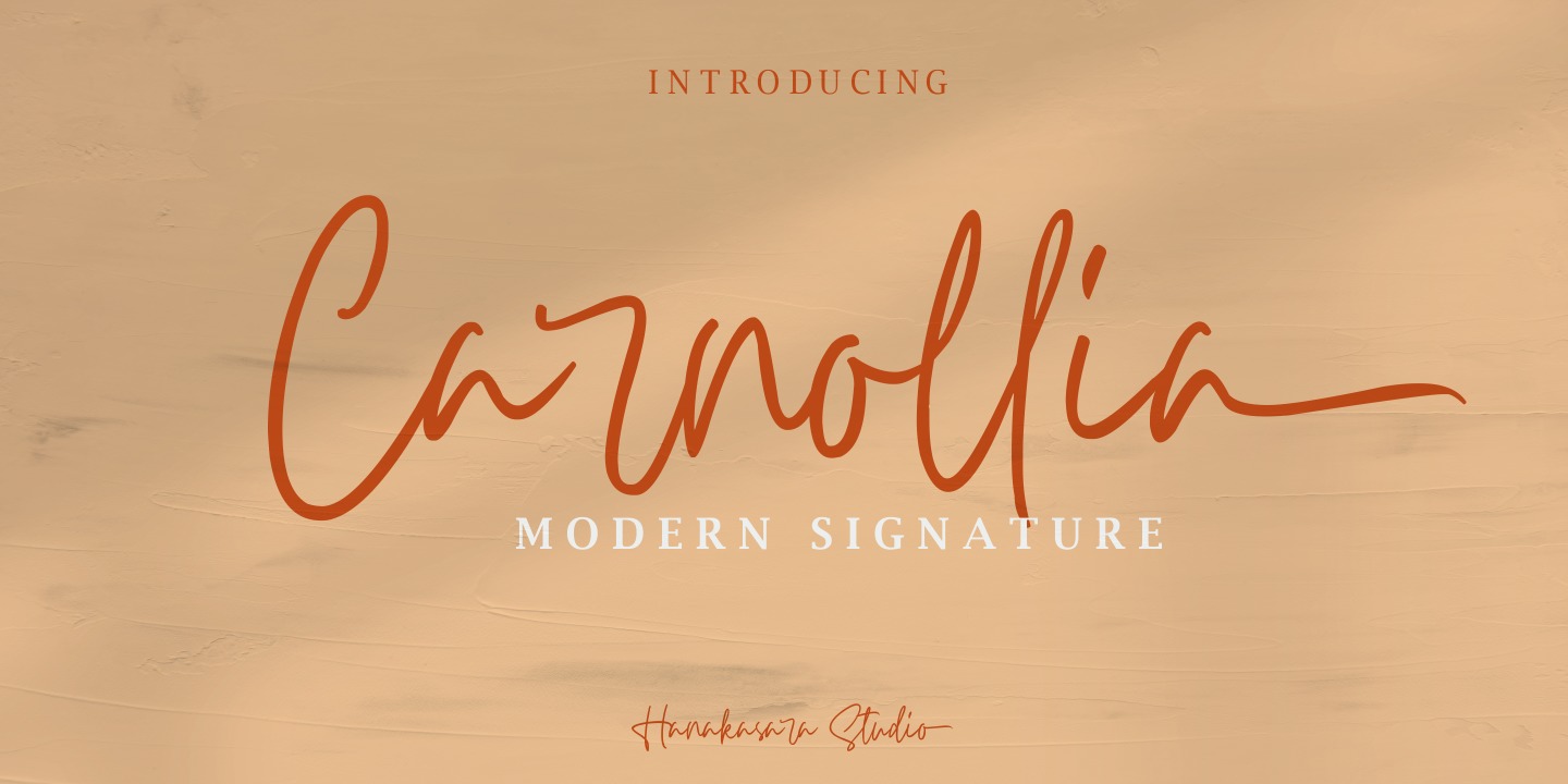 Ejemplo de fuente Carnollia Signature